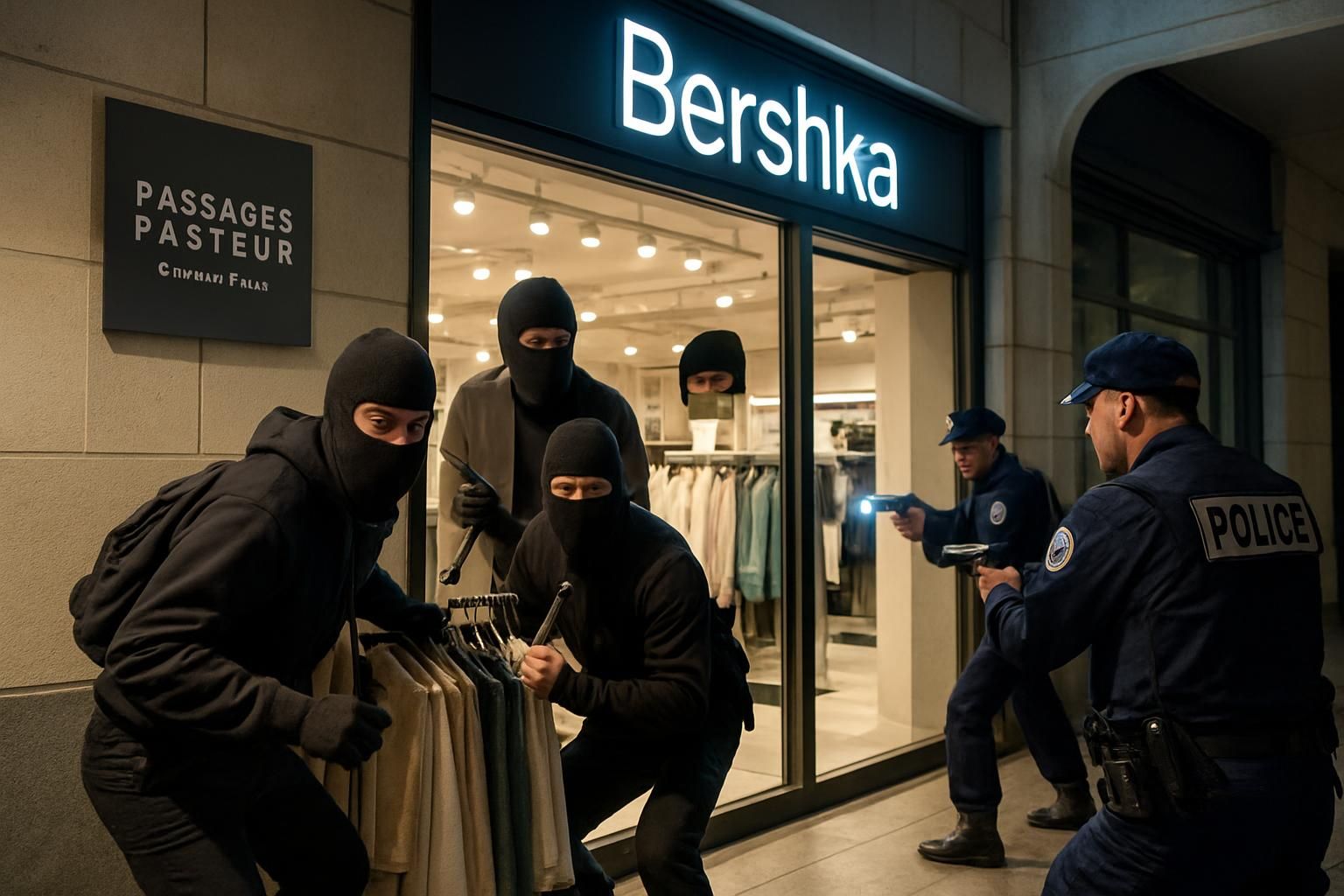 à besançon, deux cambrioleurs ont été surpris en pleine action aux passages pasteur, une intervention rapide des forces de l'ordre a permis leur arrestation.